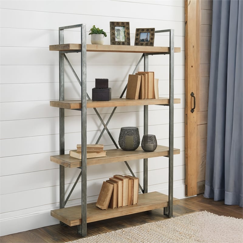 Signature Design by Ashley Forestmin 4 Shelf Bookcase in Brown and Black