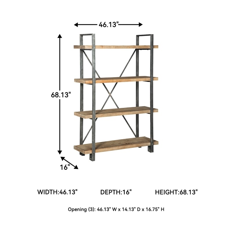 Signature Design by Ashley Forestmin 4 Shelf Bookcase in Brown and Black
