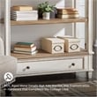 Signature Design by Ashley Realyn 4 Shelf Bookcase in Antique White and Brown