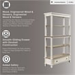 Signature Design by Ashley Realyn 4 Shelf Bookcase in Antique White and Brown