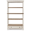 Signature Design by Ashley Realyn 4 Shelf Bookcase in Antique White and Brown