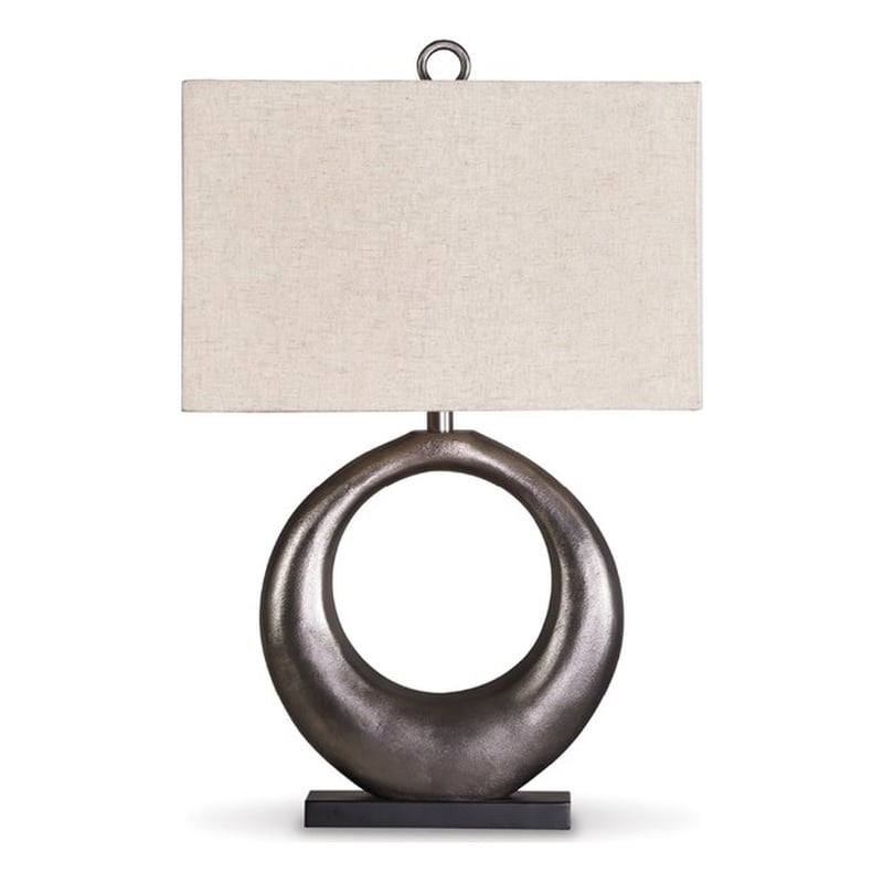Ashley Furniture Saria Aluminum Table Lamp in Antique Silver