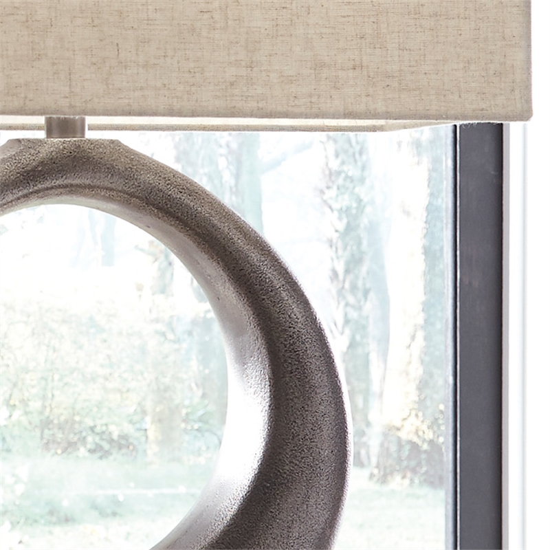 Ashley Furniture Saria Aluminum Table Lamp in Antique Silver