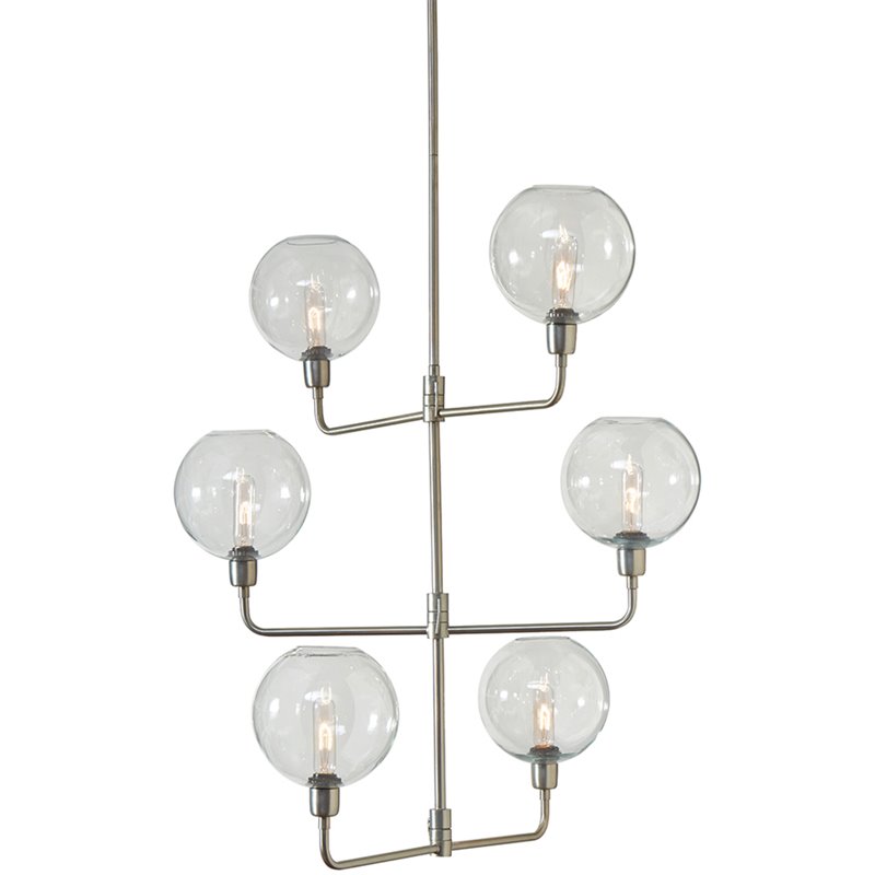 Ashley Furniture Merton 6 Light Pendant Lamp In Silver L000938 Merton 6 Light Pendant Lamp In Silver