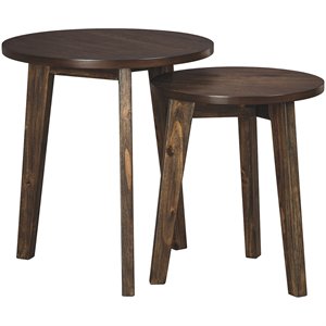 ashley clydmont 2 piece nesting end table set in brown