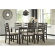Ashley Furniture Rokane 7 Piece Dining Table Set in Brown