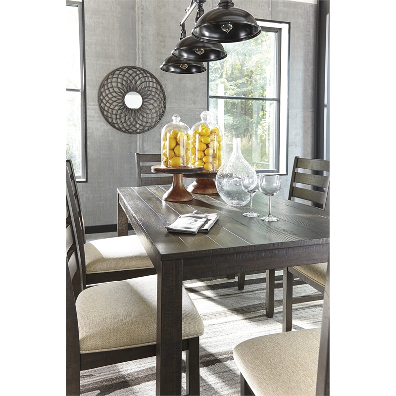 Ashley Furniture Rokane 7 Piece Dining Table Set in Brown