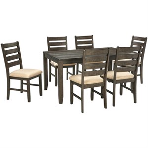 ashley furniture rokane 7 piece dining table set in brown
