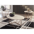 Ashley Furniture Tarica 3 Piece Faux Marble Top Accent Coffee Table Set in Gold