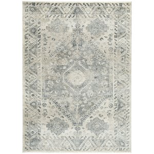 ashley precia area rug in gray and cream