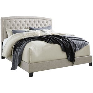 ashley jerary tufted panel bed in gray