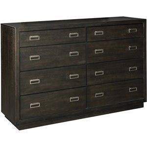 ashley furniture hyndell 8 drawer double dresser in dark brown