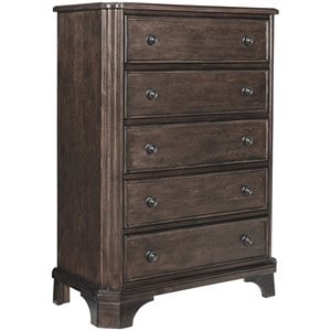 ashley furniture adinton 5 drawer chest in reddish light brown