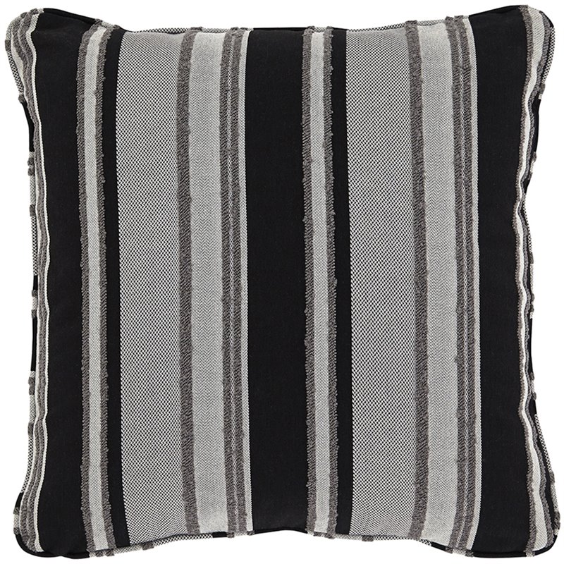 Ashley Samuel Pinstripe Throw Pillow In Black And Cream A1000601p