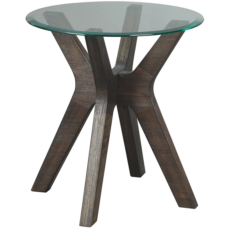 Ashley Furniture Zannory Round Glass Top End Table In Gray T348 6