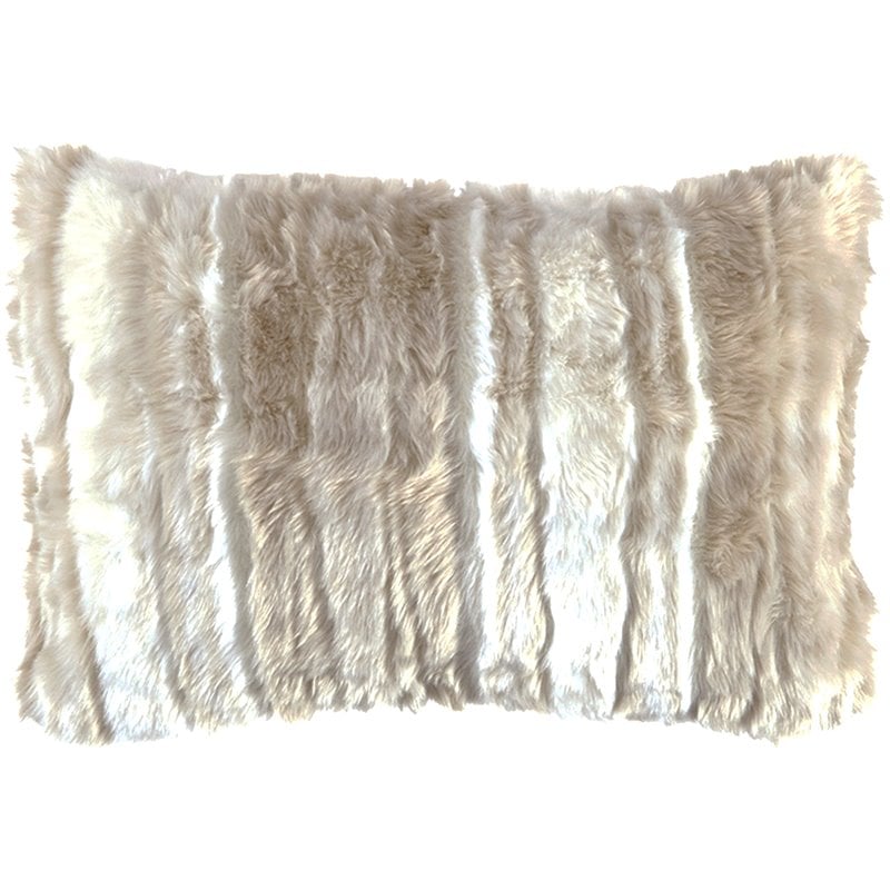 tan faux fur pillow