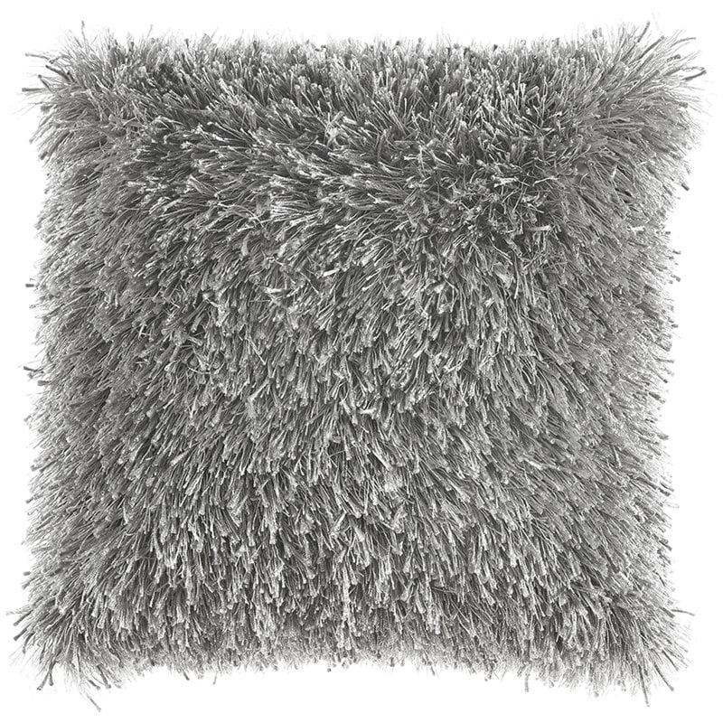 grey shag pillow