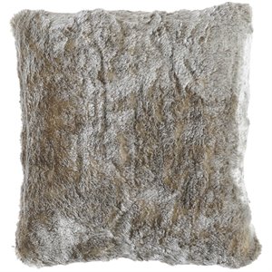 ashley raegan faux fur throw pillow in gray