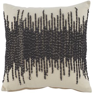 ashley warneka embroidered throw pillow in charcoal and cream