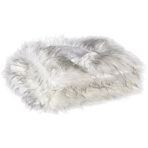 ashley calisa faux fur throw blanket in white and black