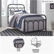 Ashley Furniture Nashburg Steel Metal Spindle Frame Twin Bed in Matte Black