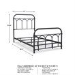 Ashley Furniture Nashburg Steel Metal Spindle Frame Twin Bed in Matte Black