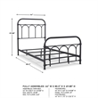 Ashley Furniture Nashburg Steel Metal Spindle Frame Twin Bed in Matte Black
