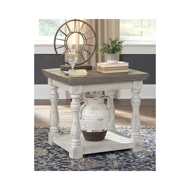 Signature Design by Ashley Havalance End Table in Gray and White