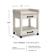 Ashley Furniture Carynhurst 2 Drawer Mobile Printer Stand in Whitewash