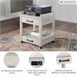 Ashley Furniture Carynhurst 2 Drawer Mobile Printer Stand in Whitewash