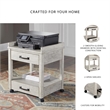Ashley Furniture Carynhurst 2 Drawer Mobile Printer Stand in Whitewash