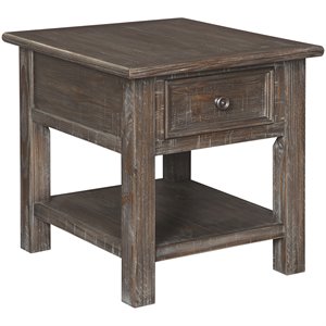 ashley furniture wyndahl 1 drawer end table in rustic brown