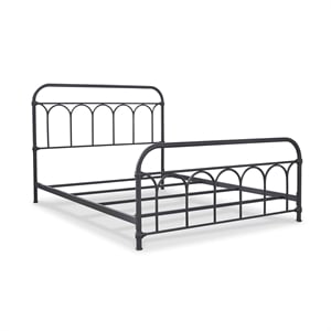Ashley Furniture Nashburg Steel Metal Spindle Frame Queen Bed in Matte Black