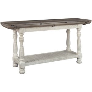 ashley furniture havalance flip top console table in gray and white
