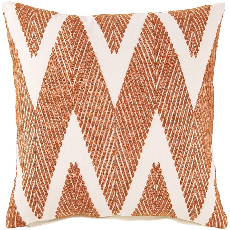 Ashley Carlina Chevron Throw Pillow In Orange And White A1000560p