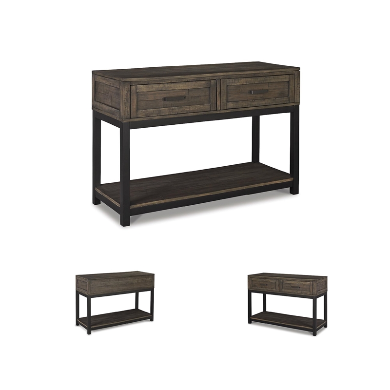 Signature Design by Ashley Johurst 2 Drawer Console Table in Grayish Brown