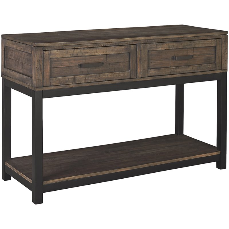 Ashley Furniture Johurst 2 Drawer Console Table in Grayish Brown