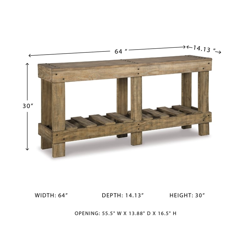 Ashley Susandeer Console Table in Light Brown