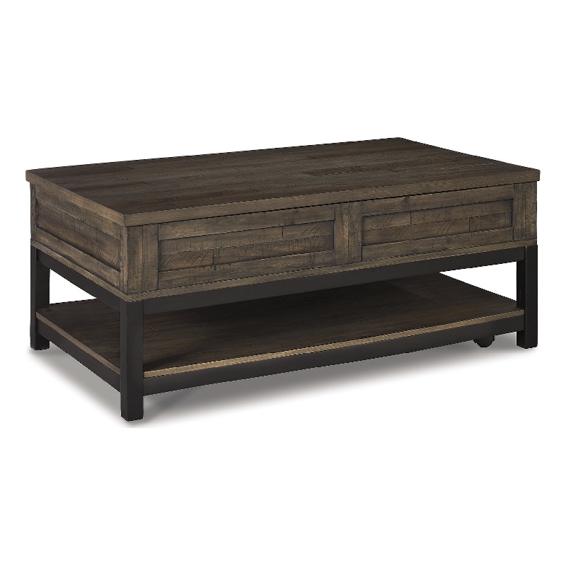 Ashley Furniture Johurst Lift Top Coffee Table in Grayish Brown