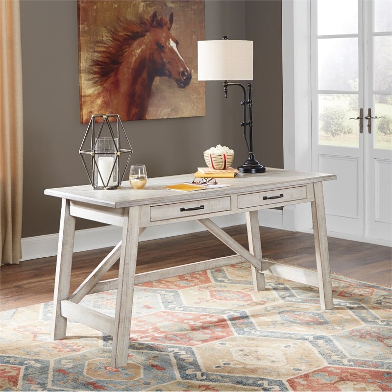 Ashley Furniture Carynhurst 2 Drawer Writing Desk in Whitewash