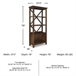 Ashley Furniture Baldridge 4 Shelf Crossbuck Bookcase in Rustic Warm Brown