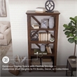 Ashley Furniture Baldridge 4 Shelf Crossbuck Bookcase in Rustic Warm Brown