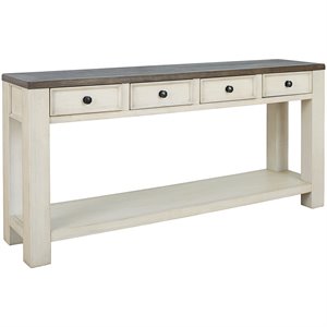 ashley furniture bolanburg 4 drawer console table in brown and white