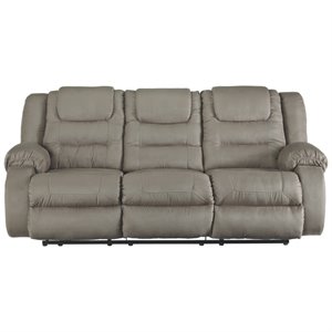 signature design by ashley mccade reclining sofa in cobblestone