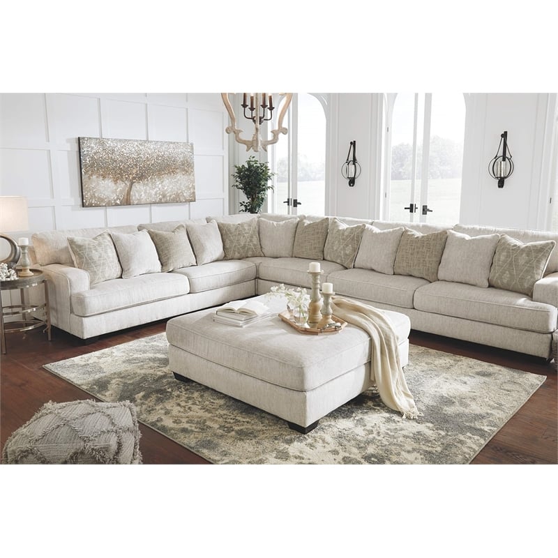 Signature Design by Ashley Rawcliffe Oversized Accent Ottoman in Parchment