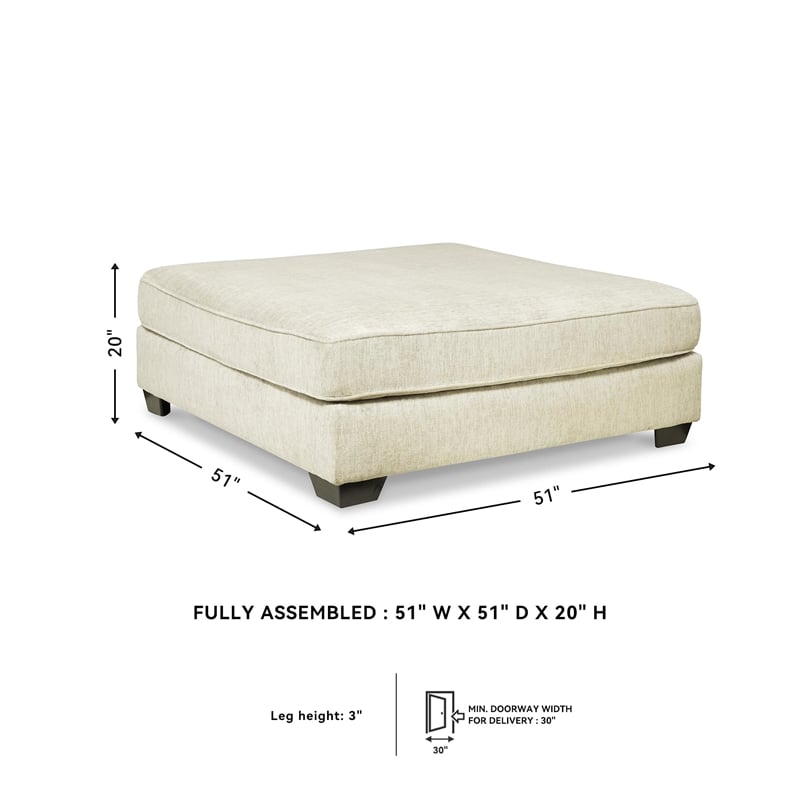 Signature Design by Ashley Rawcliffe Oversized Accent Ottoman in Parchment