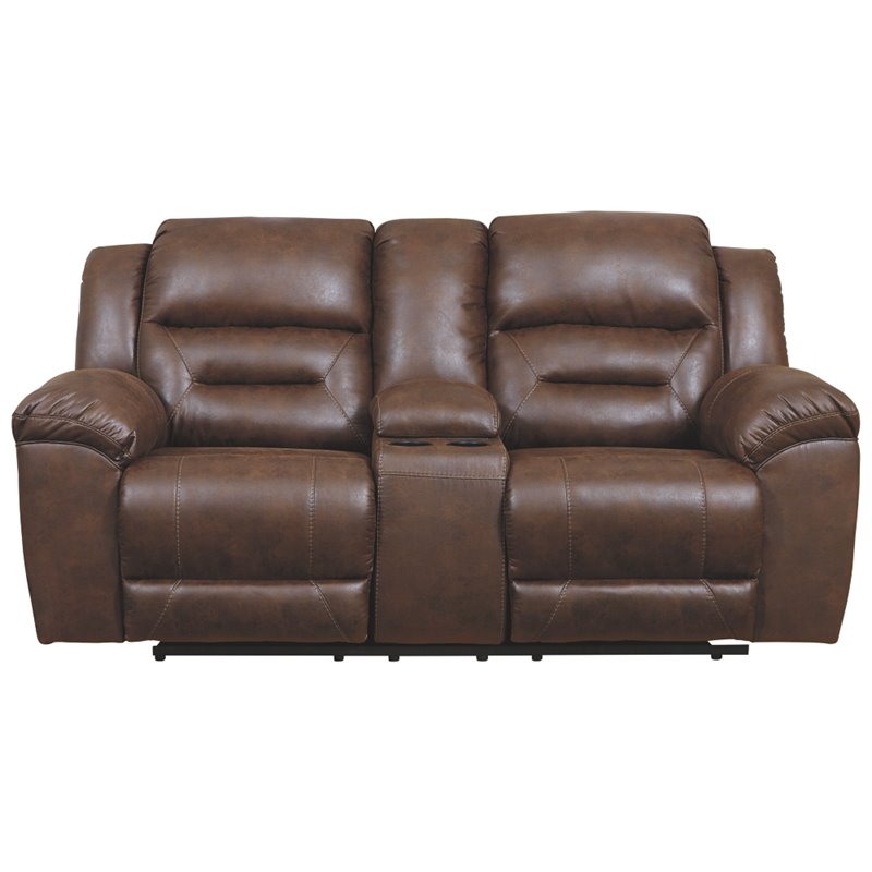 Signature Design by Ashley Stoneland Power Reclining Loveseat in Chocolate