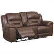 Signature Design by Ashley Stoneland Power Reclining Loveseat in Chocolate