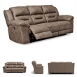 Signature Design by Ashley Stoneland Power Reclining Sofa in Fossil