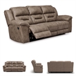 Signature Design by Ashley Stoneland Reclining Sofa in Light Brown
